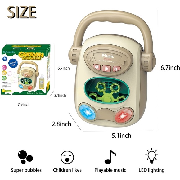 Toys Bubble Maker for Toddlers Boys Girls, Portable Bubble Machine Blower - Picture 2 of 4